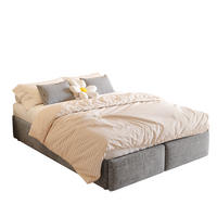 POLSTERBETT 140/200 cm mit Bettkasten und 2 Schubladen in Grau, ohne Kopfteil - Grau, Textil (140/200cm) - BEAOK