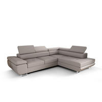 ECKSOFA PRAGA DESIGN L, Eckcouch in L-Form mit Schlaffunktion, Farbe: Grau, Kunstleder, Ottomane Universal - Grau, Textil (275/202cm) - O-Sofa