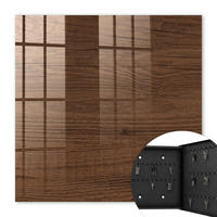 SCHLÜSSELBOX Schwarz 30x30 cm- Türöffnung nach rechts - Holzstruktur - Braun, Metall (30/30/5cm) - TULUP