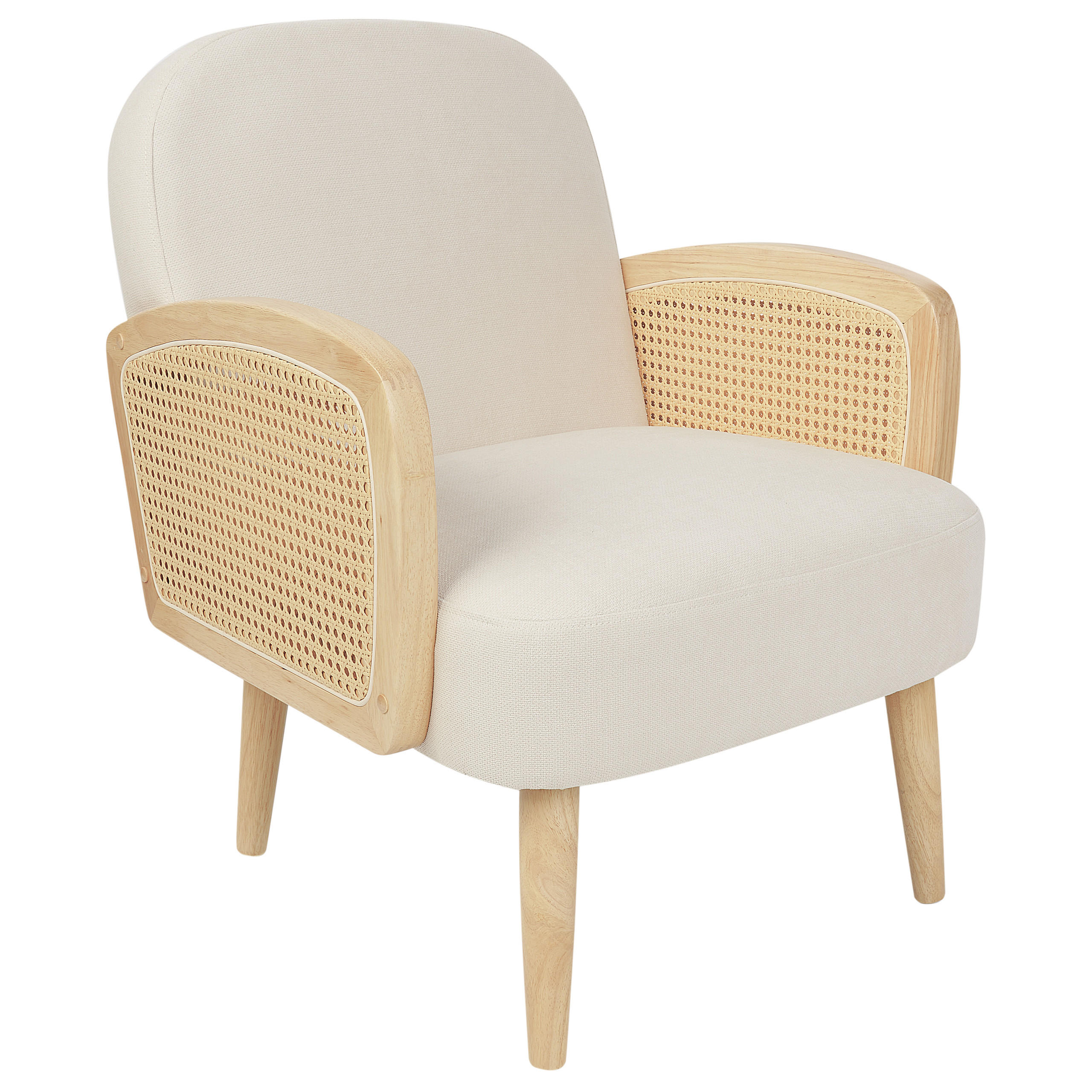SESSEL Stoff Heller Holzfarbton Dvenberg - Hellbraun/Beige, Textil (61/78/73cm) - Beliani