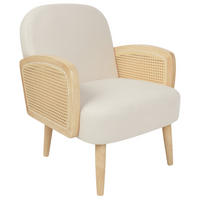 SESSEL Stoff Heller Holzfarbton Dvenberg - Hellbraun/Beige, Textil (61/78/73cm) - Beliani