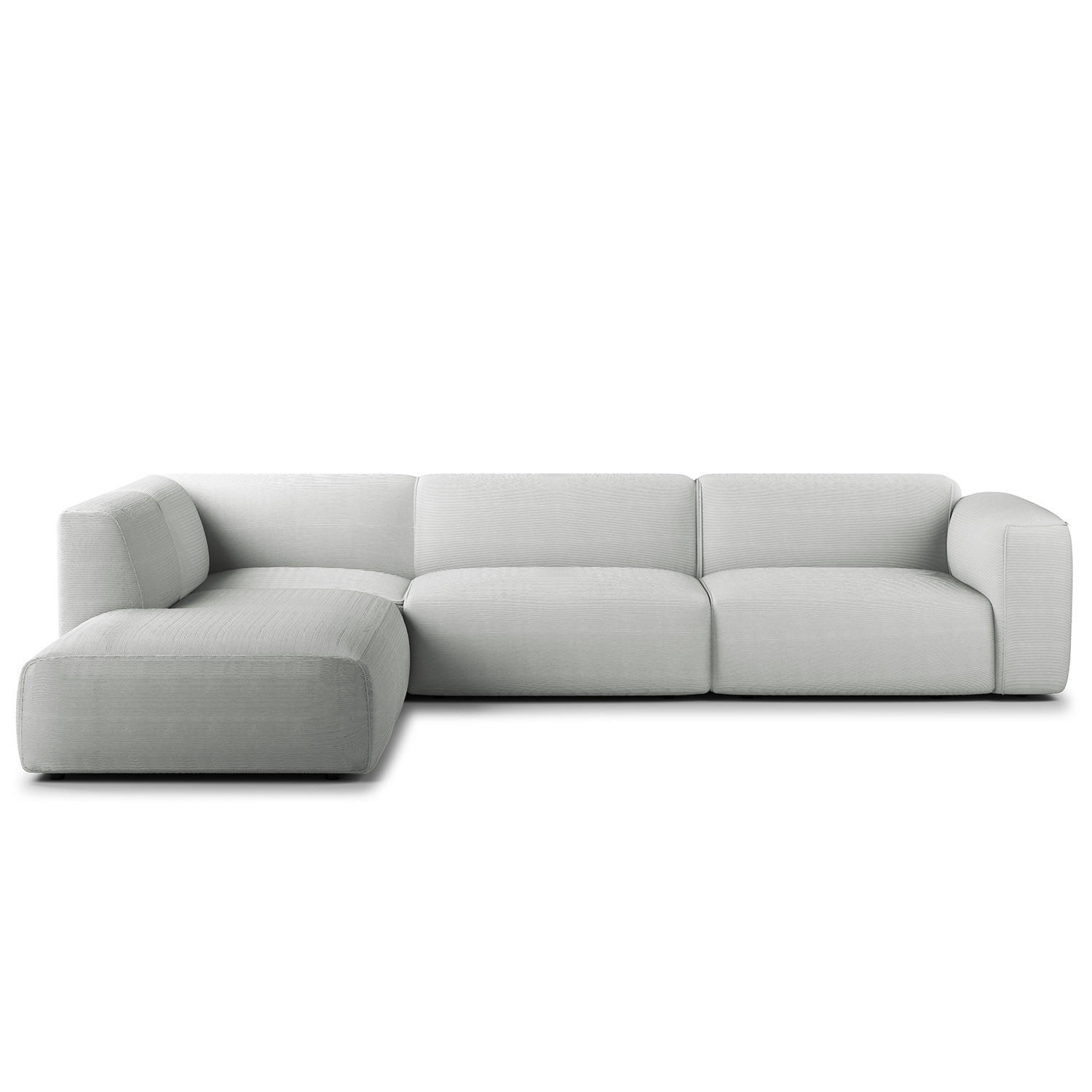 3-SITZER ECKSOFA mit Recamiere - Schwarz/Grau, Textil (295/231cm) - home24