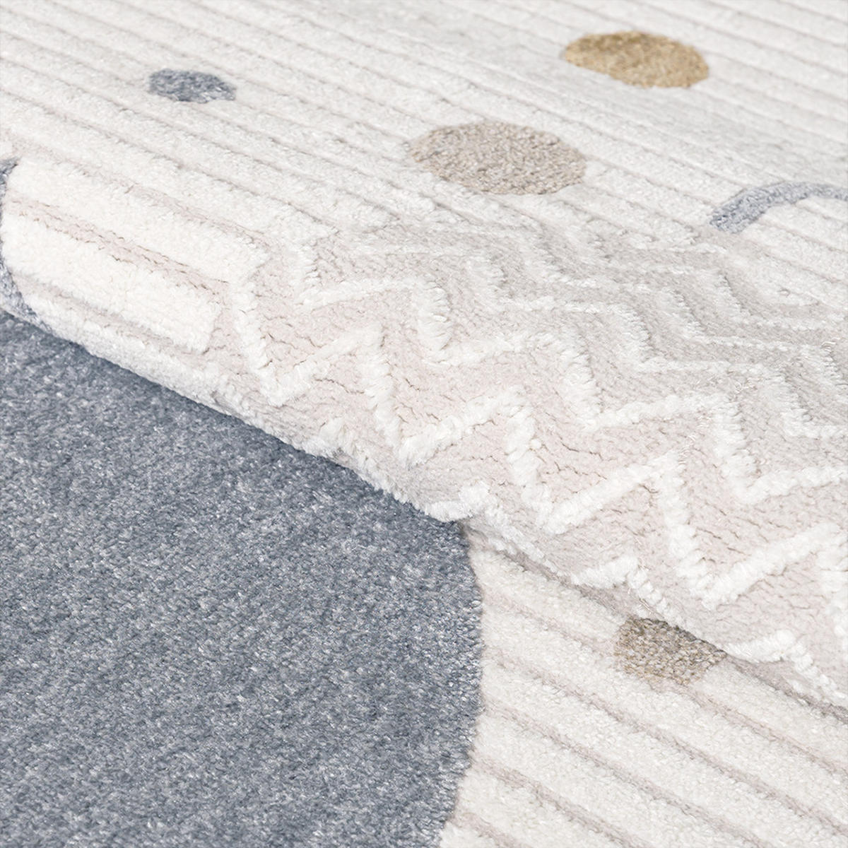 KINDERTEPPICH Alora Rosa Mazovia 160x230cm Creme Blau Ballon Kurzflor - Blau, Textil (160/230cm) - Mazovia