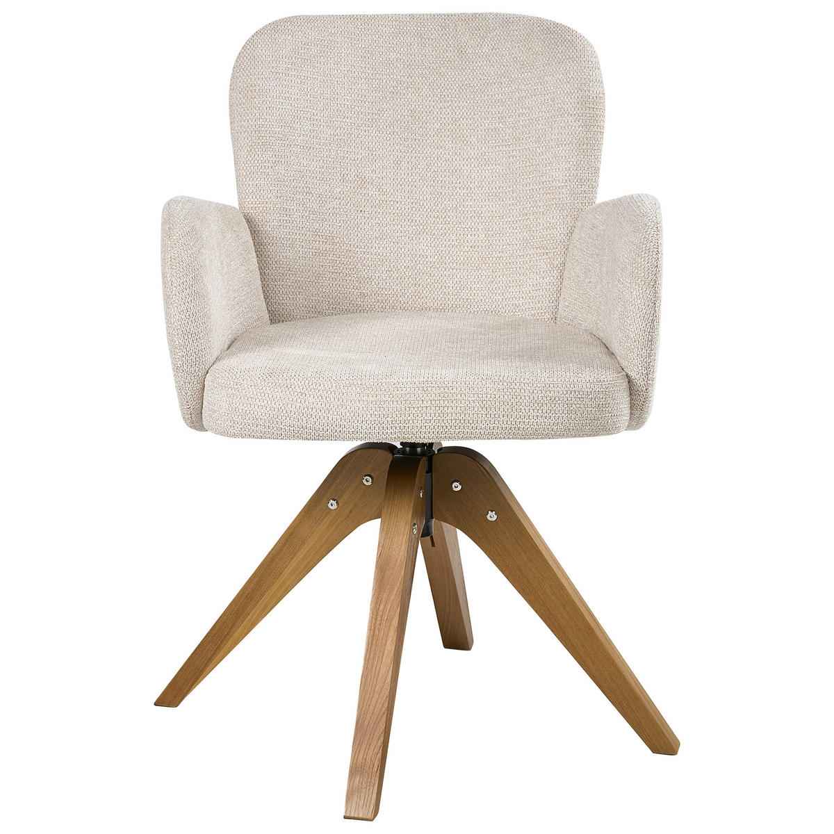 JÍDELNÍ ŽIDLE 2 ks sada otočná Látka Světle béžová Jean - béžová, textil (64/82/70cm) - Beliani