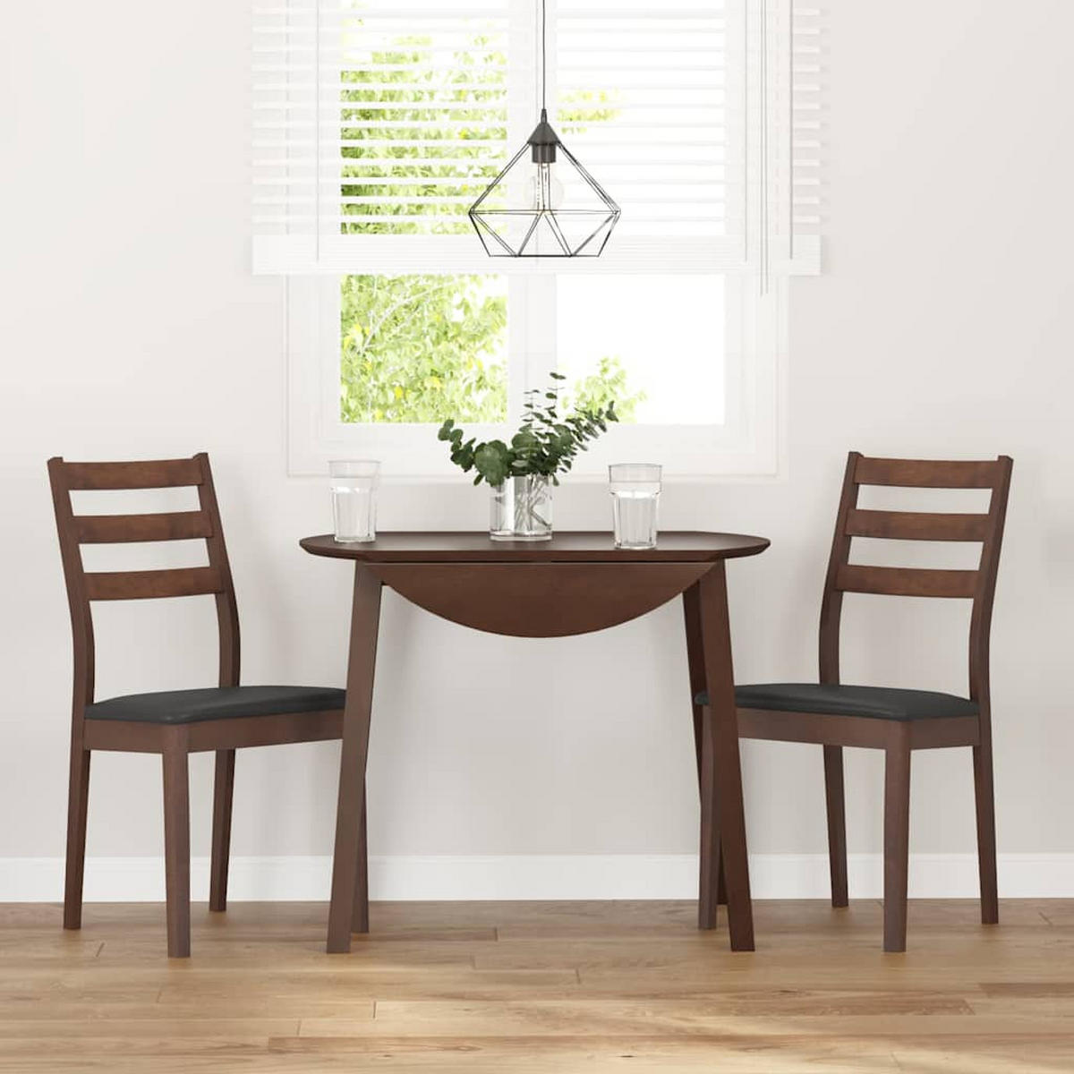 ESSZIMMERSTÜHLE mit Kissen 2 Stk. Braun Massivholz Gummibaum 48.5*49*90cm - Dunkelbraun/Schwarz, Holz (48.5/90/49cm) - ZMH