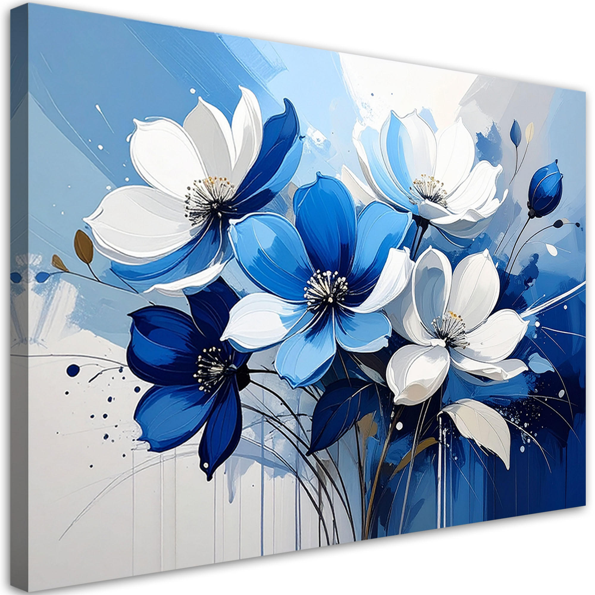 Feeby Leinwandbilder, Blau 30x20 cm