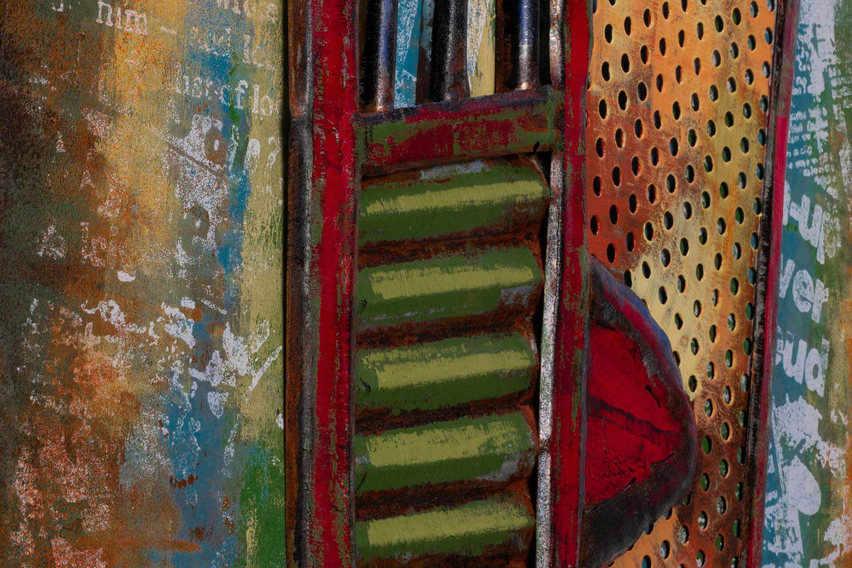 METALLBILD Bunt 60/90 cm - Multicolor, Metall (3.47/90cm) - KUNSTLOFT