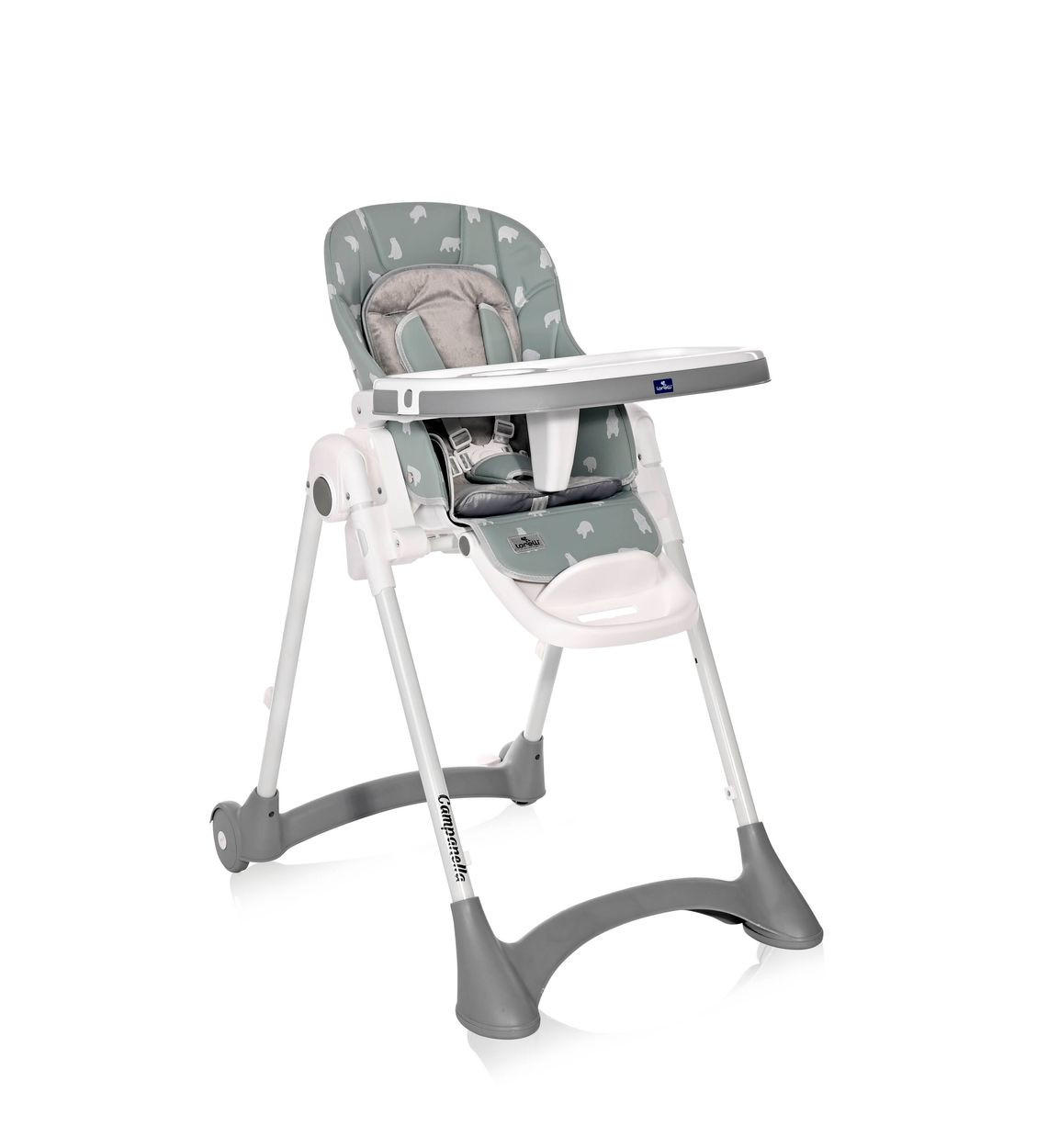 HOCHSTUHL Campanella blau Bär klappbar Rollen einstellbare Höhe Lehne Gurte - Blau, Metall (57/104/85cm) - Lorelli