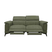 3-SITZER Sofa Planet Echtleder mit 2 x Relaxfunktion Olivgrün - Olivgrün, Leder/Metall (200/80/110cm)
