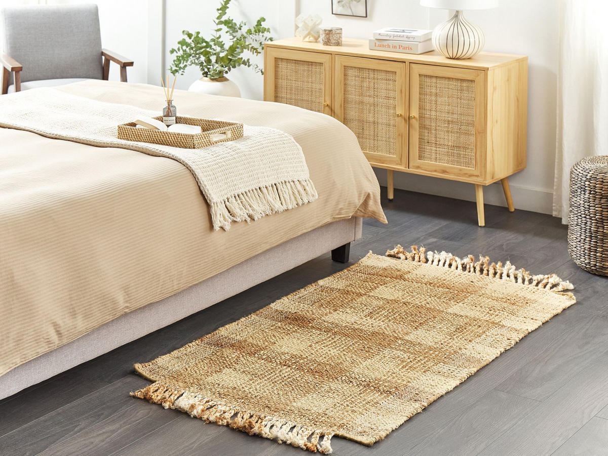 TEPPICH geflochten Berissa 150/80 cm - Beige, Naturmaterialien (80/150cm) - Beliani