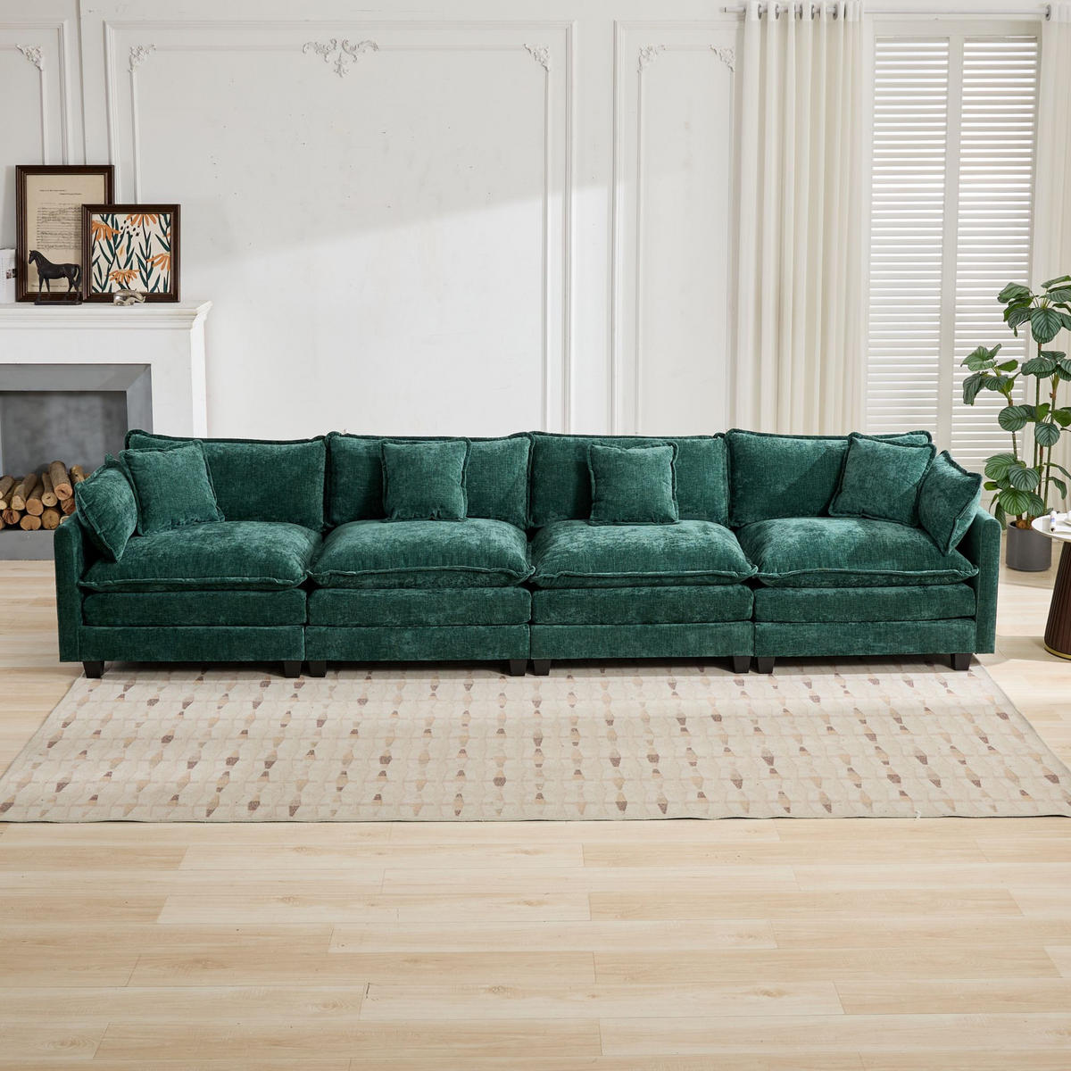 4-SITZER-SOFA DE-33976 modular Grün - Grün, Holzwerkstoff (380/84/75cm) - ComfortXL