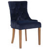 ESSZIMMERSTUHL Aboli Samt, antik-hell Blau - Blau/Hellbraun, Holz/Textil (55/92/58cm) - TPFLiving