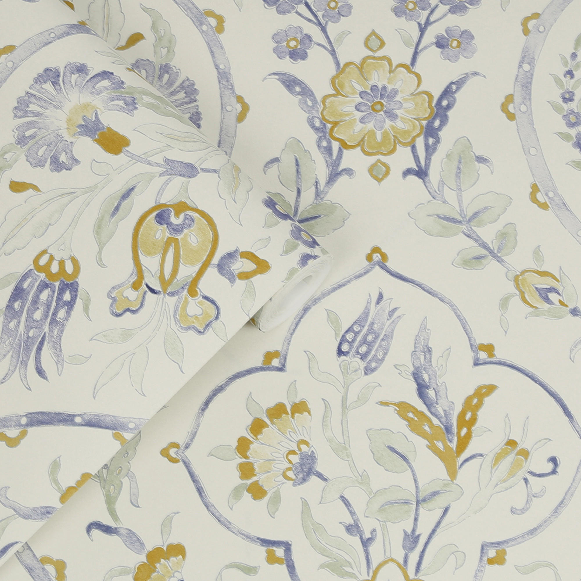 VLIESTAPETE Foscot Damask Pale Ochre Yellow Vliestapete - Gelb, Papier/Kunststoff (52/1000cm) - Graham & Brown