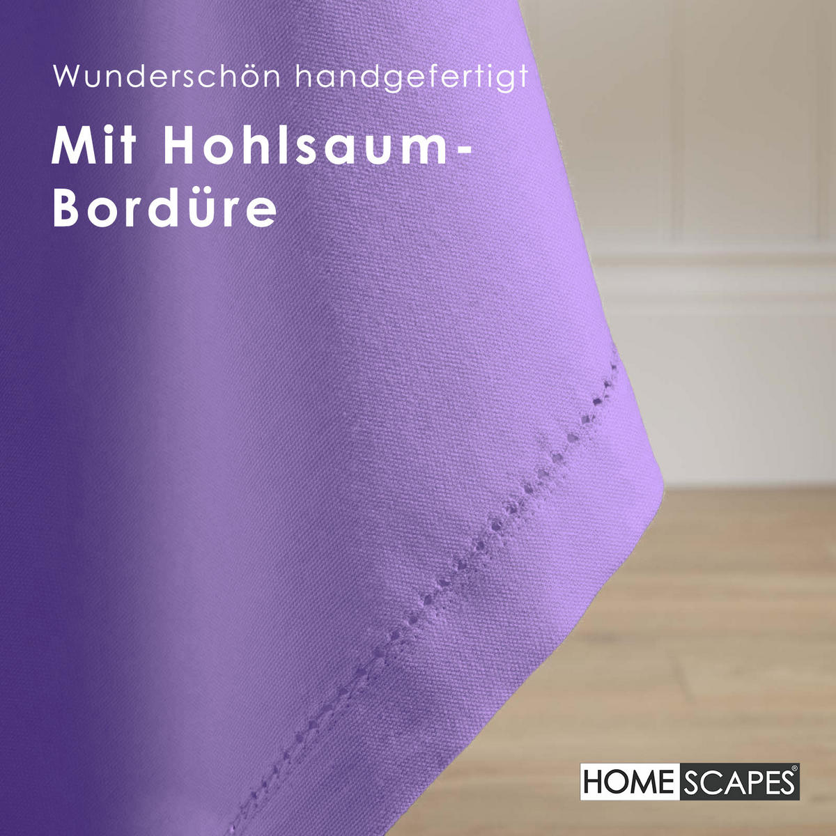 TISCHDECKE lila rund 178 cm, 100% Baumwolle - Lila, Textil (178/178cm) - Homescapes