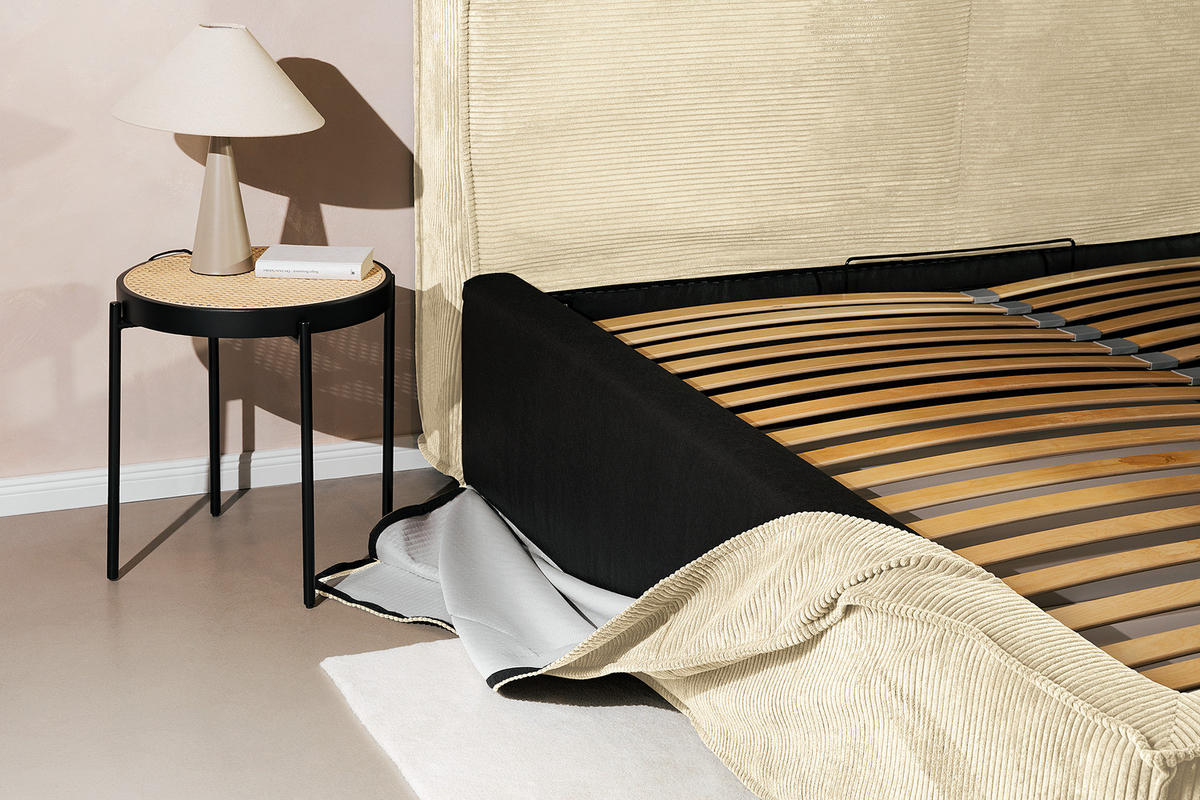 POLSTERBETT - Creme, Textil (220/200cm) - home24