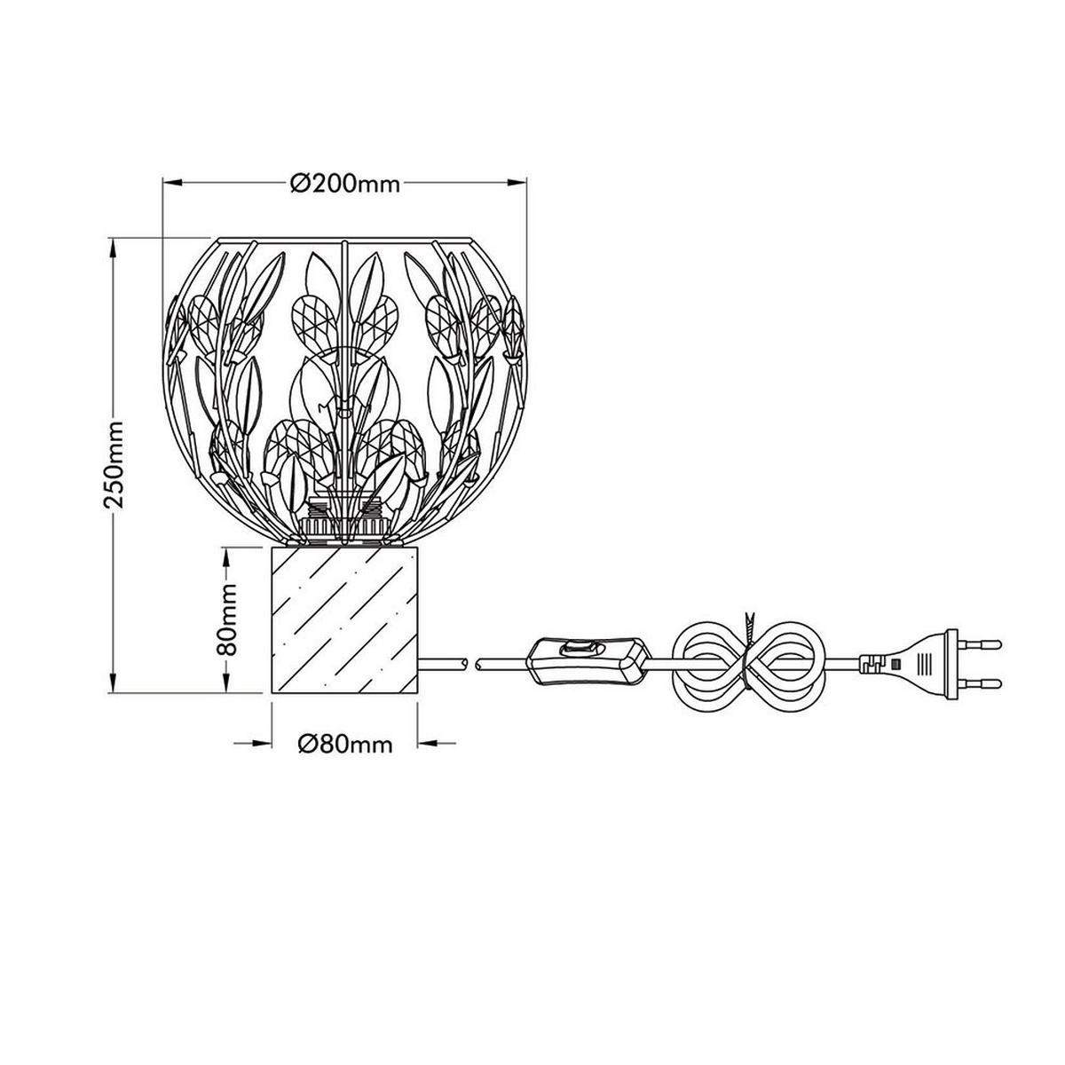 LED TISCHLEUCHTE MIKA Holz Gold - Goldfarben, Holz (20/20/25cm) - Globo Lighting