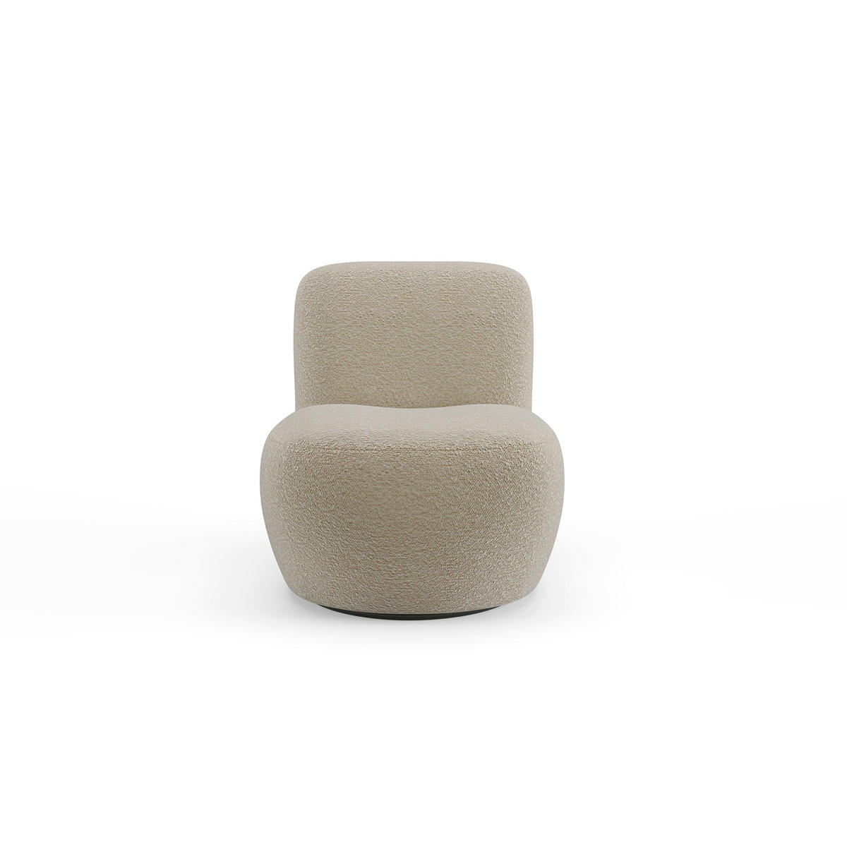 DREHSESSEL Stoff Bouclé taupe - Taupe, Textil (64/77/68cm) - Sia Home