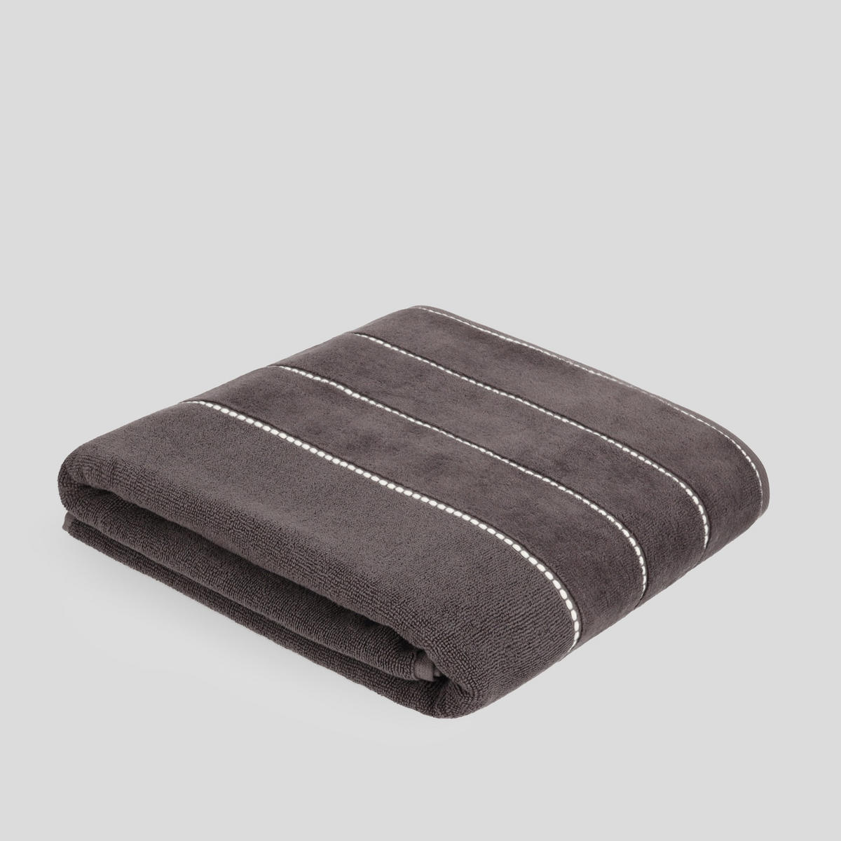 BADETUCH Velly - Dunkelgrau, Textil (90/140cm) - home&you