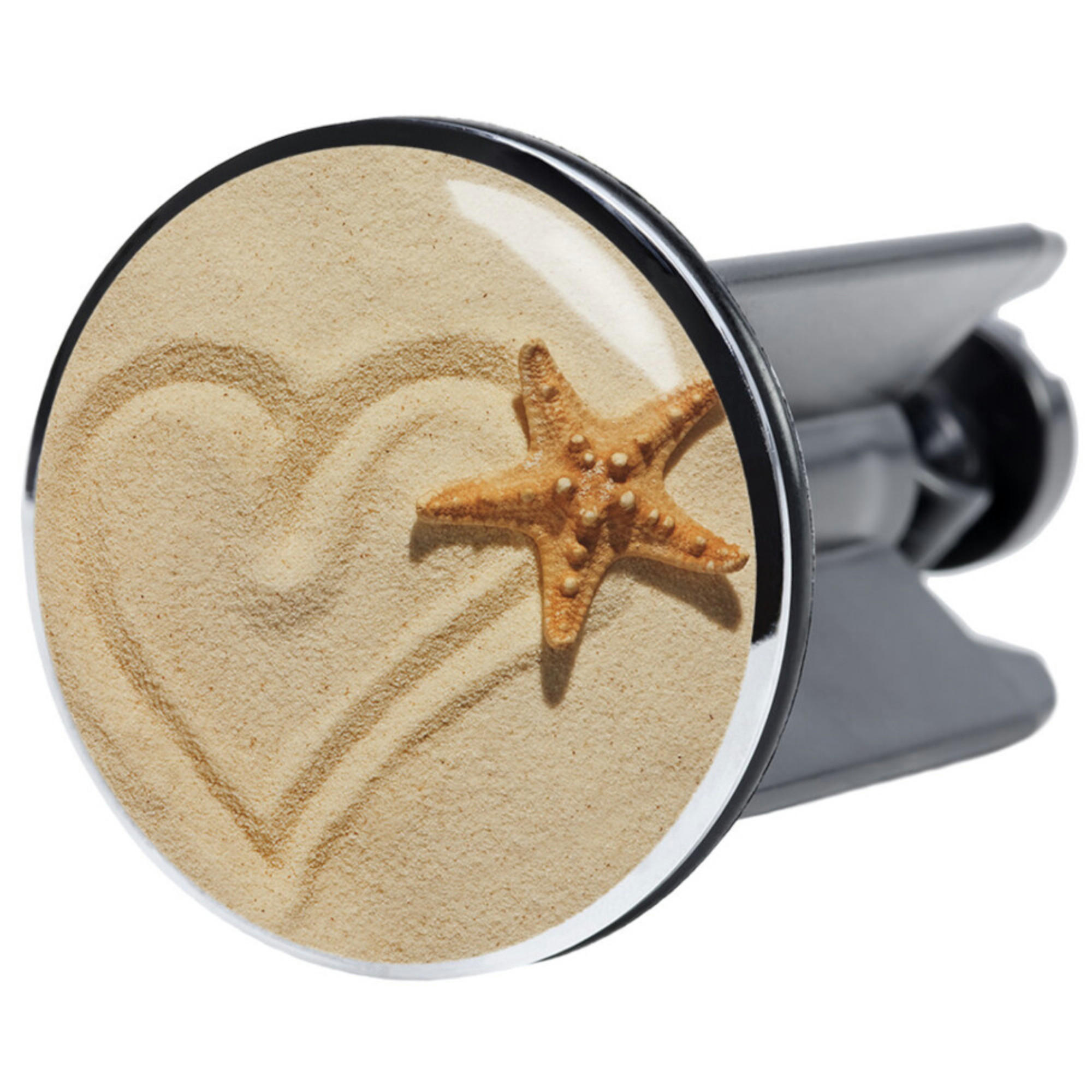 WASCHBECKENSTÖPSEL Sandy - Braun, Kunststoff/Metall (4/7/7cm) - Sanilo