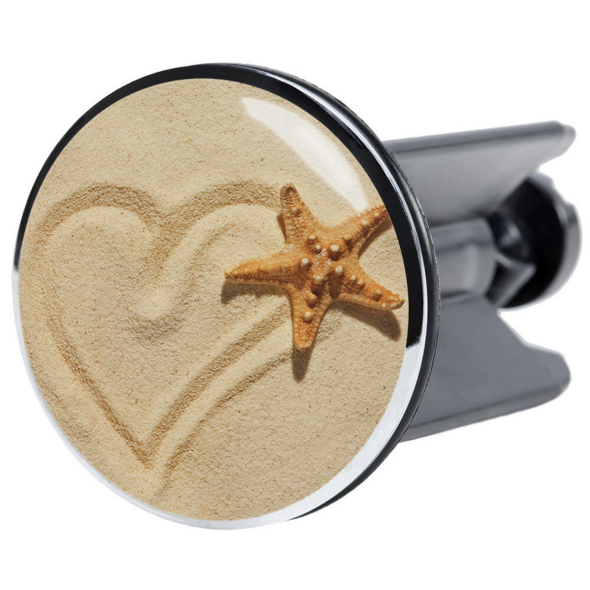 WASCHBECKENSTÖPSEL Sandy - Braun, Kunststoff/Metall (4/7/7cm) - Sanilo