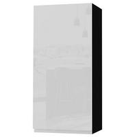 HÄNGESCHRANK Florence W4/45 Schwarz / RAL 9003 signalweiß HG 45 / 32,5 / 96cm - Türanschlag rechts - Weiß Hochglanz/Schwarz, Holz/Holzwerkstoff (45/96/32.5cm) - Feldmann-Wohnen