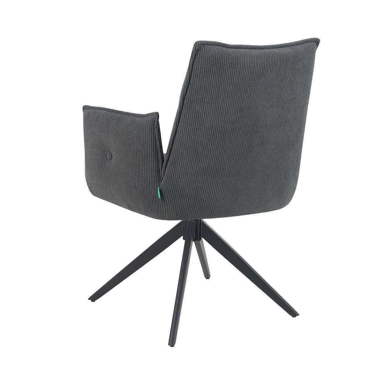 ARMLEHNSTUHL Mika-Nina - Anthrazit/Schwarz, Textil/Metall (60/88/63cm) - DUBI Möbel