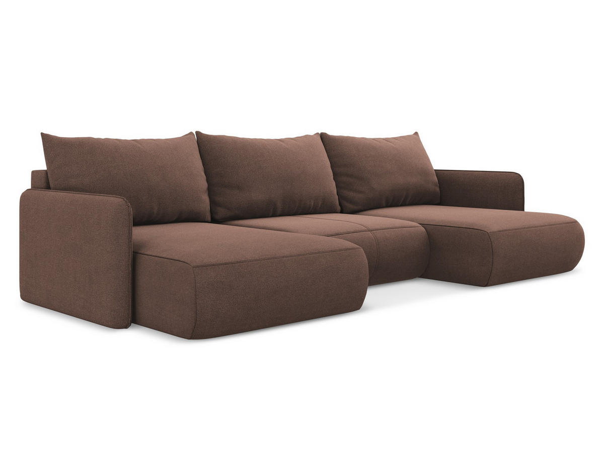 WOHNLANDSCHAFT Strukturstoff Stoff Pink - Pink/Hellrosa, Kunststoff/Textil (290/86/148cm) - Makamii