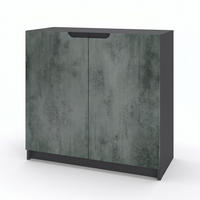 KOMODA Logan Crna mat/Tamni beton optika (82 x 78 x 37 cm) - tamno siva, drvni materijal (82/78/37cm) - Vladon