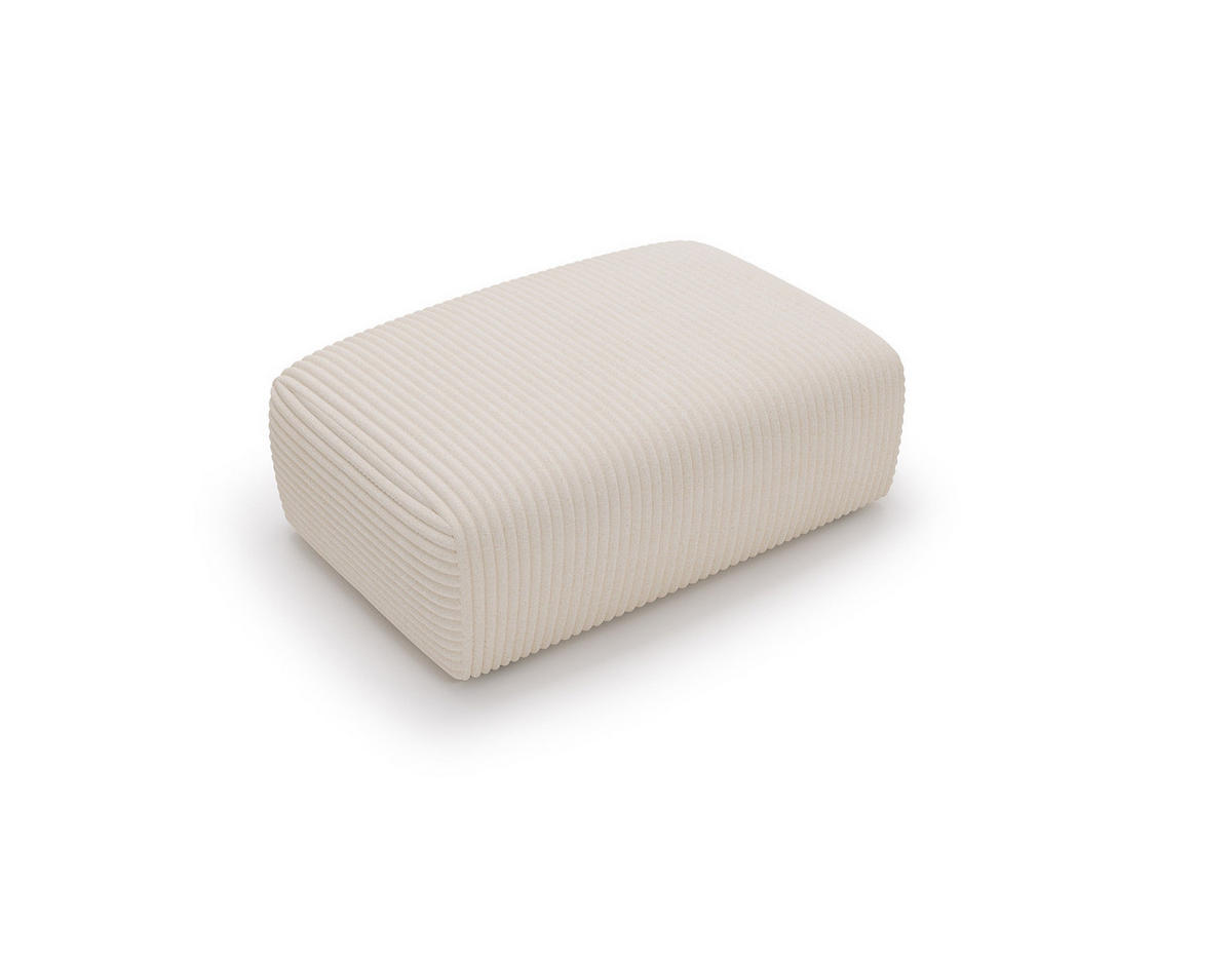 POLSTERHOCKER - Cord - Creme/Schwarz, Kunststoff/Textil (110/40/72cm) - home24