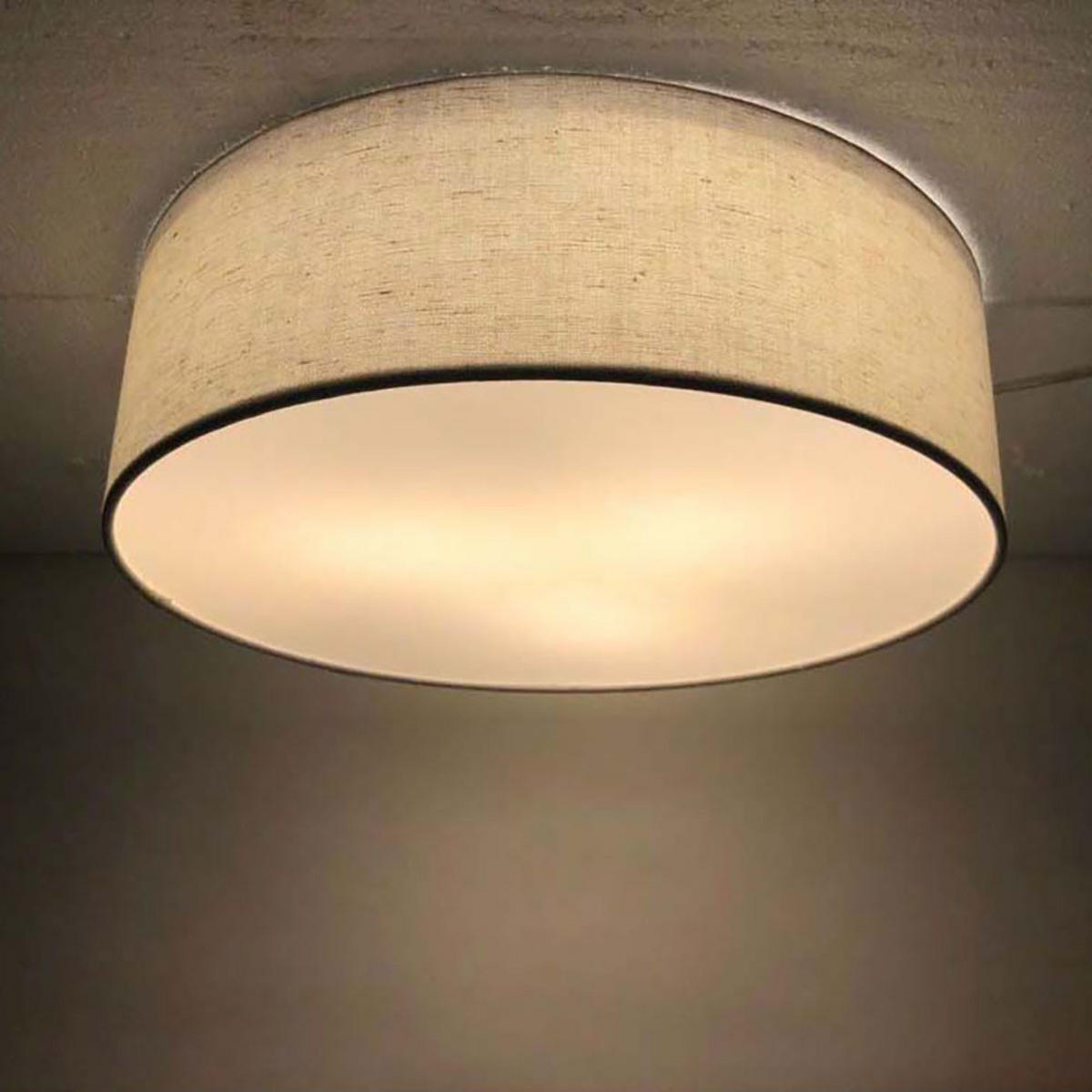 DECKENLEUCHTE AVA Textil Beige - Beige, Metall (40/40/12cm) - Globo Lighting