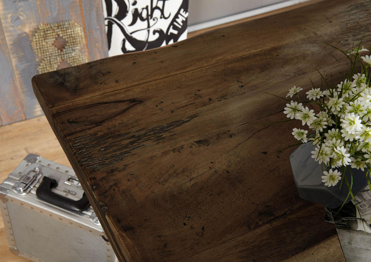 ESSTISCH Mango 160x90x76 Mango lackiert RAILWAY #408 - Braun, Holz (160/90/76cm) - Massivmoebel24