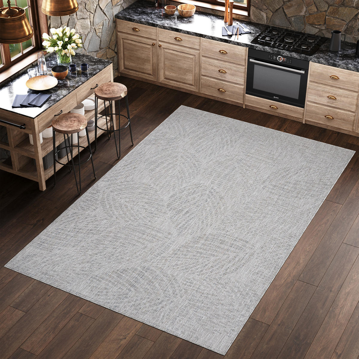 TEPPICH MELISSA Grau 140/200 cm - Grau, Kunststoff (140/200cm) - Tapiso