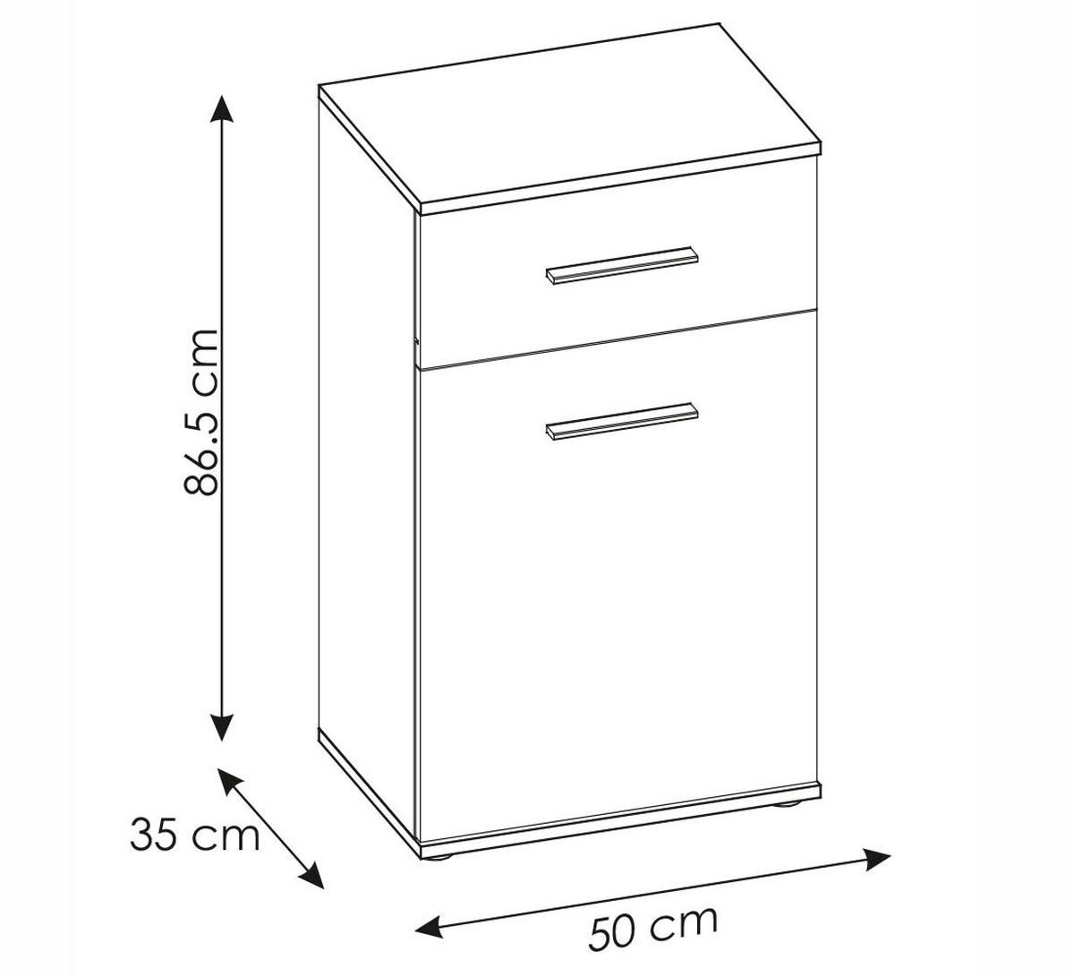 KOMMODE Gemini Eiche Sonoma 50 / 35 / 86,5cm - Braun/Sonoma Eiche, Holz/Holzwerkstoff (50/86.5/35cm) - Feldmann-Wohnen