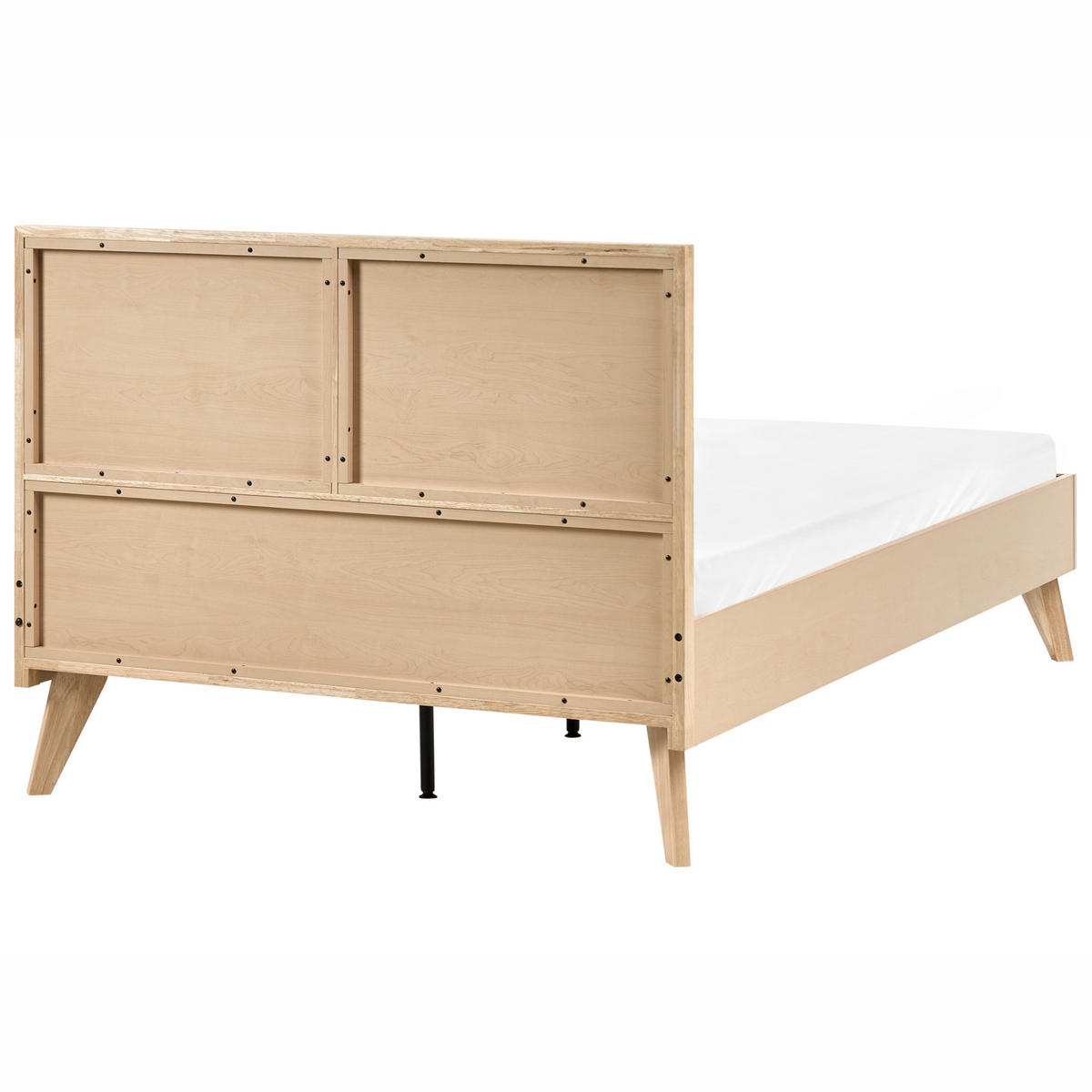 POSTEL s roštem 120/200 cm Faserplatte, PE Ratan Světle hnědá Monpazier - světle hnědá, přírodní materiály (120/200cm) - Beliani