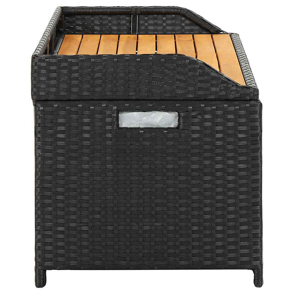 SITZBANK Mit Stauraum 120 Cm Poly Rattan Schwarz - Schwarz, Kunststoff (50/50/120cm) - vidaXL