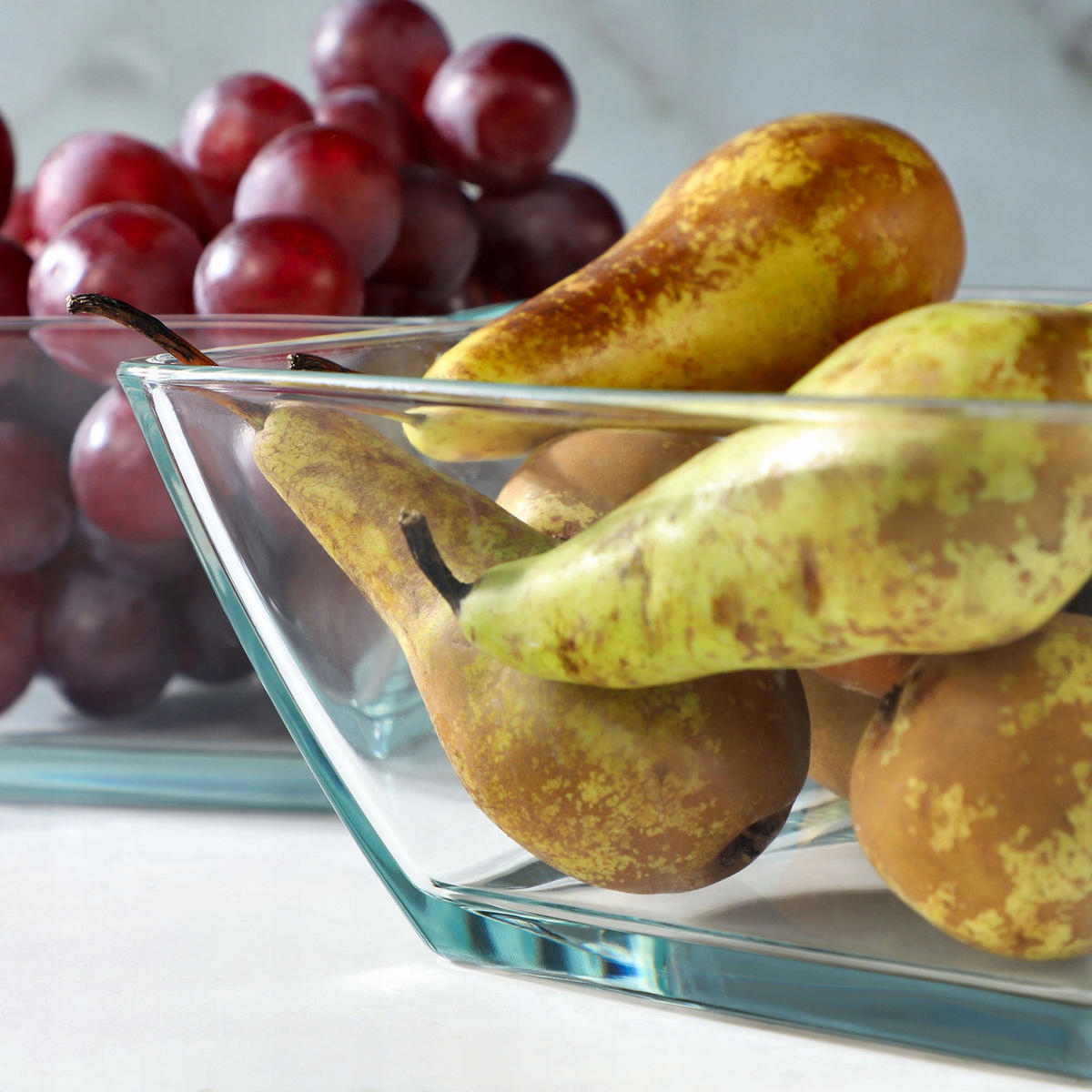 SALATSCHÜSSEL, Quadratisch, 19 cm, 2 Stück - Transparent, Glas (19cm) - KADAX