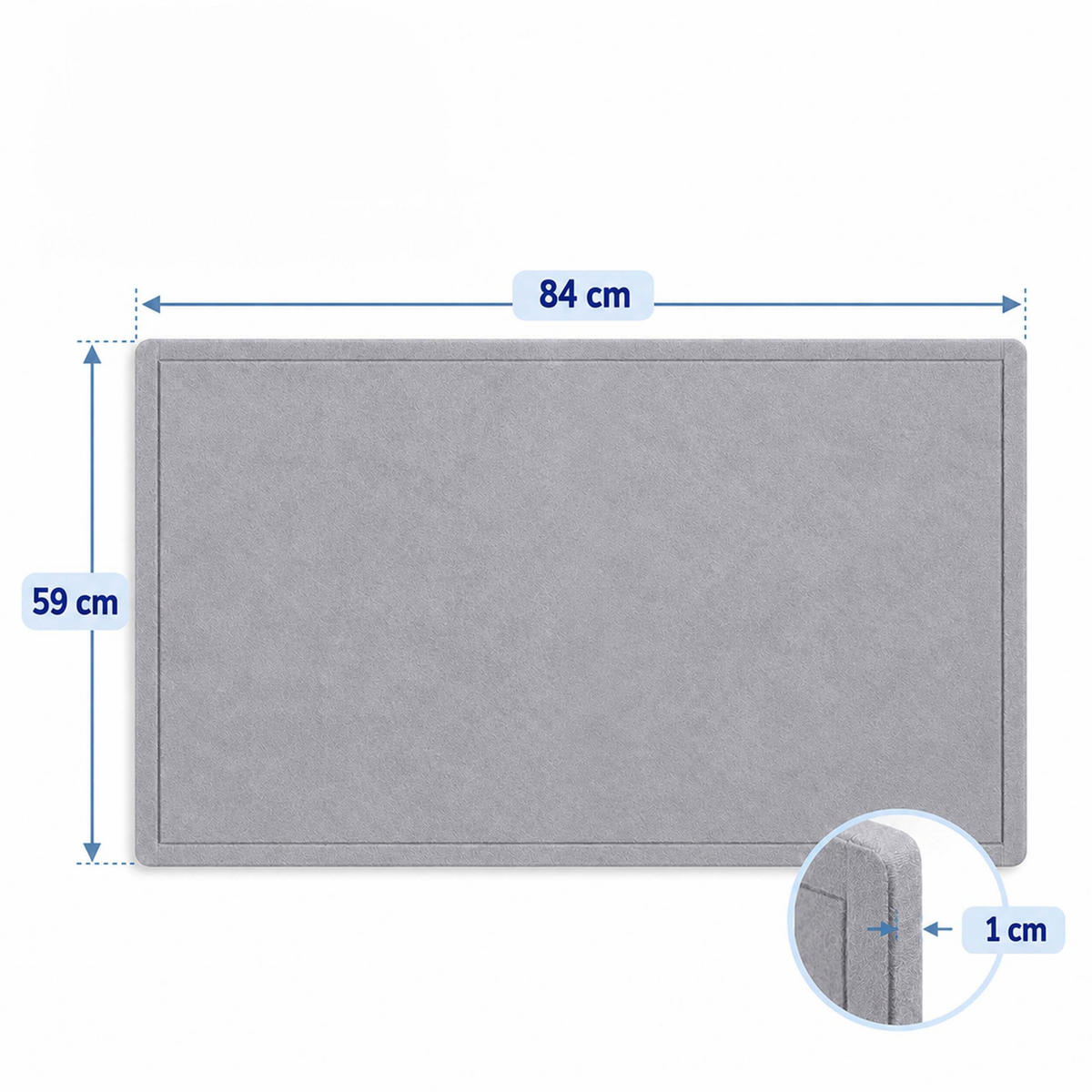 PINNWAND Hellgrau Filz faltbar - Grau, Textil (59/84/1cm) - Relaxdays