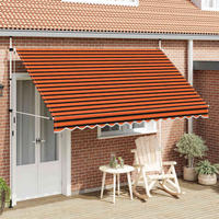 EINZIEHBARE Markise Handbetrieben 350 cm Orange und Braun - Multicolor, Textil (350/1/1cm) - furnicato
