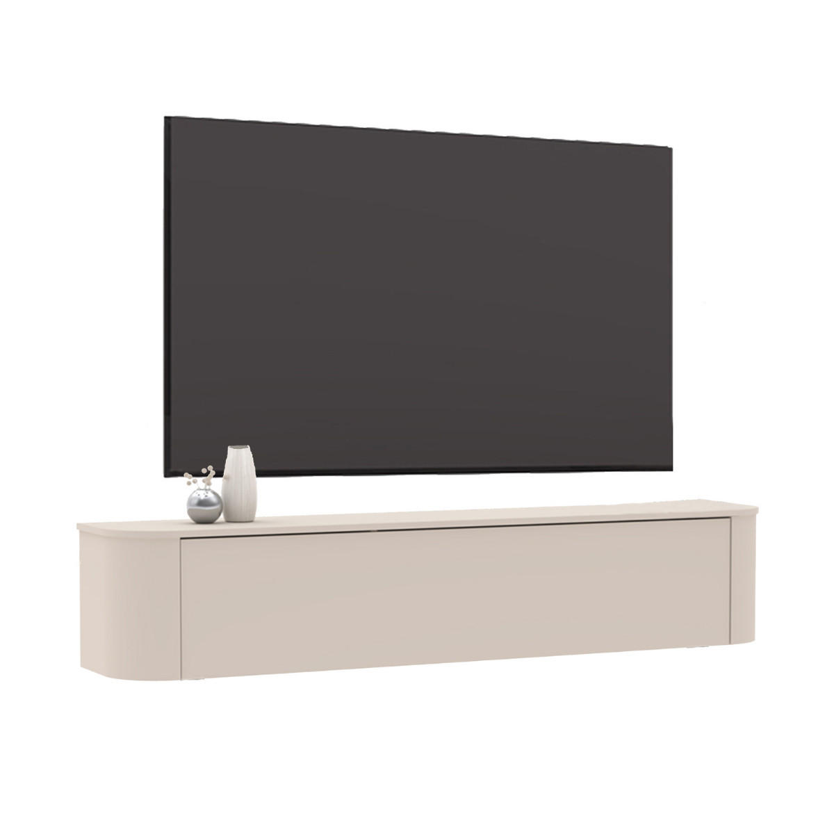 TV-MÖBEL wandhängendes Klappe Cashmere 180/37/33 cm - Beige, Holzwerkstoff (37/33/180cm) - Calicosy