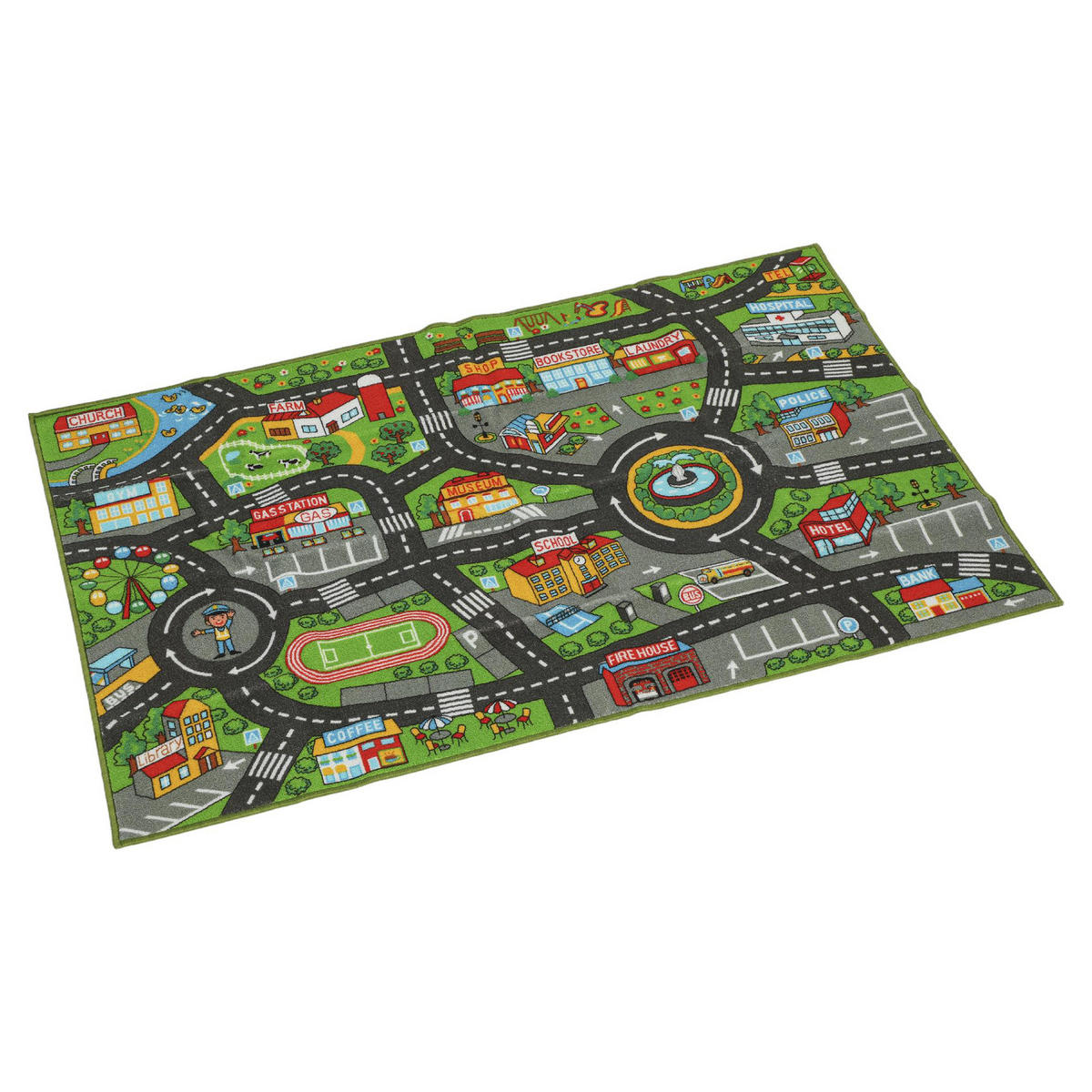 KRABBELMATTE DE-10866 160x100x0,5 cm rutschfest Stadtmotiv Grau - Grau, Textil (100/0.5/160cm) - ComfortXL