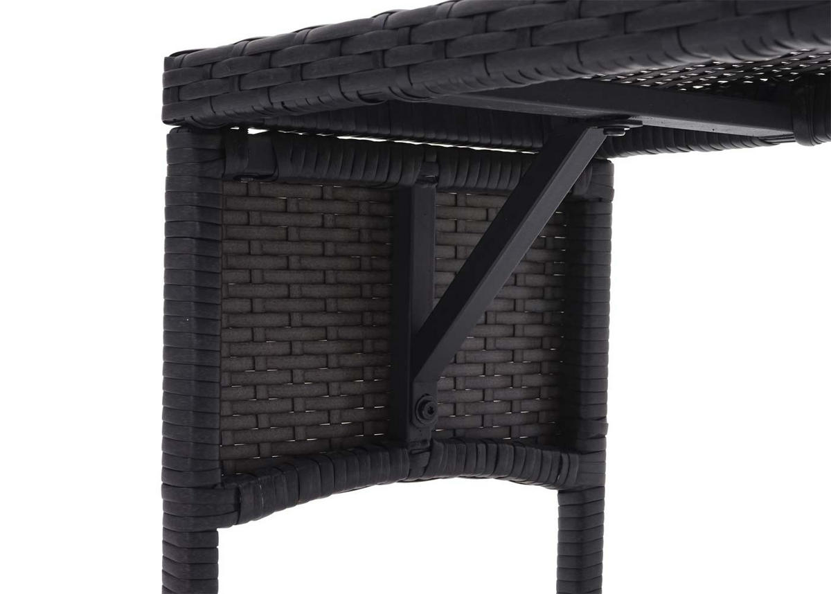 POLY-RATTAN SITZBANK Schwarz - Schwarz, Kunststoff (112/35/30cm) - MCW