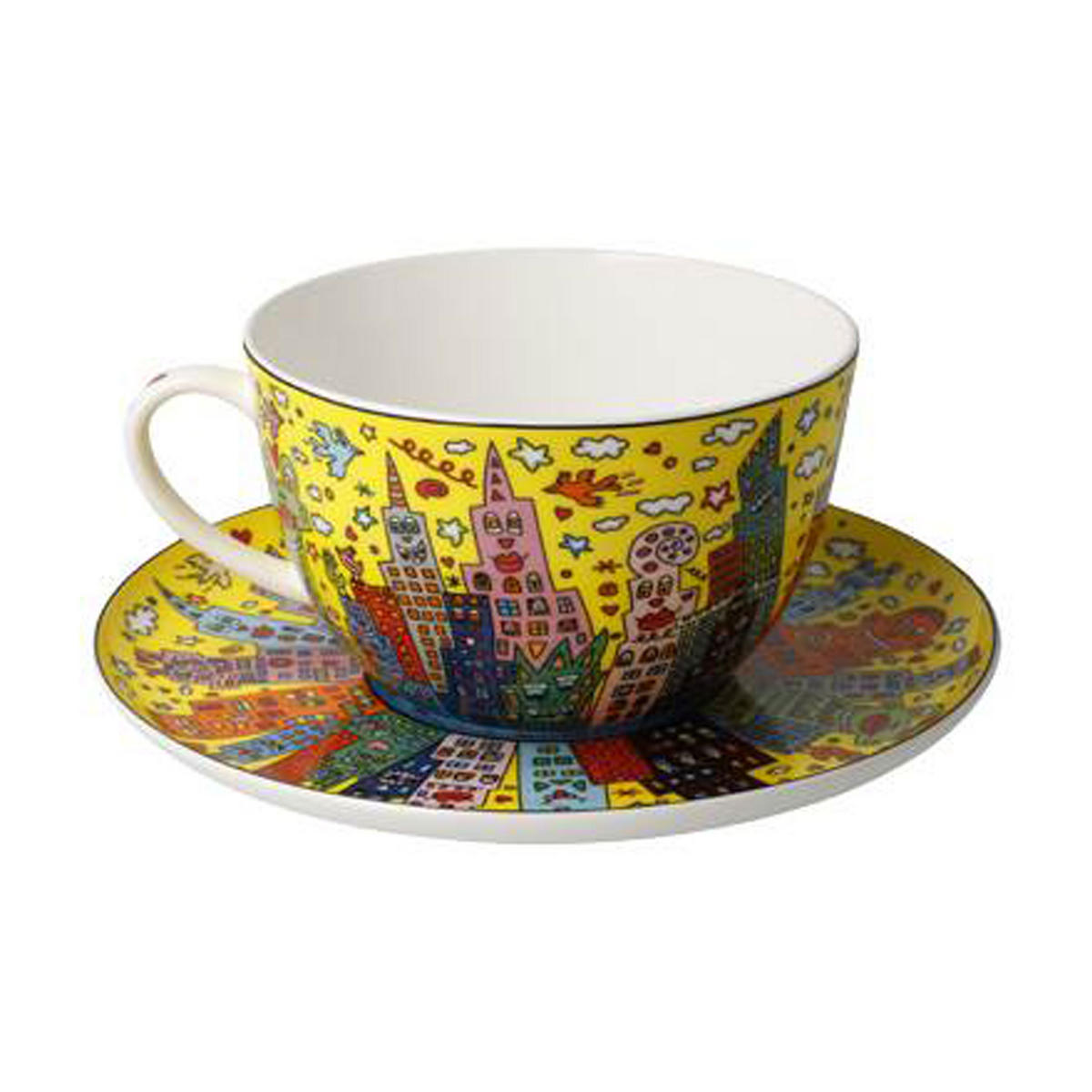 MILCHKAFFEETASSE James Rizzi - My New York City Sunset, Fine Bone China - Multicolor, Keramik (0.35L) - Goebel