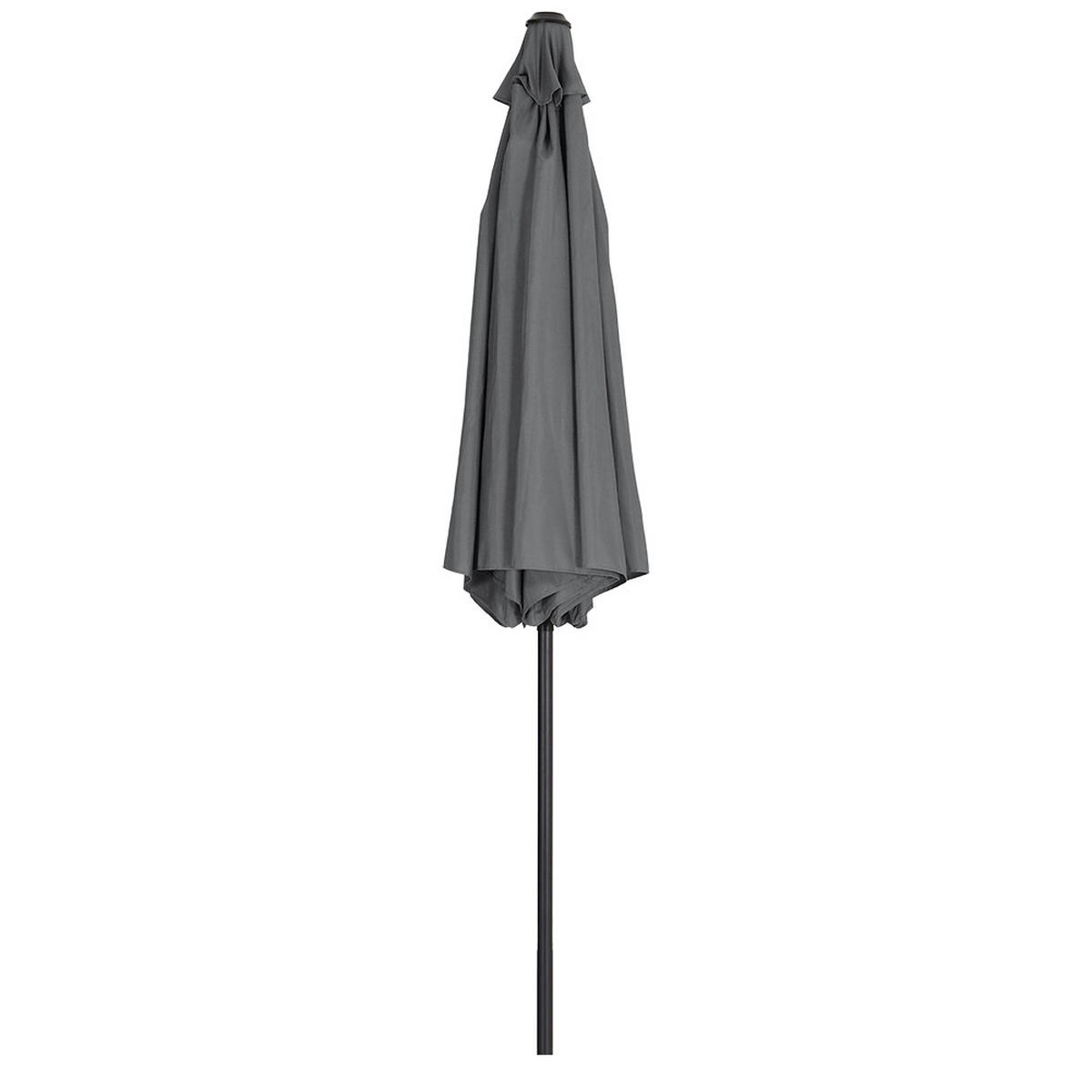 SONNENSCHIRM aus Polyester Metall in Dunkelgrau mit Resin-Sockel drehbar 360° neigbar 60° 3 x 2.4m Ø49 × 32 cm - Grau, Metall (300/240cm) - Livingandhome