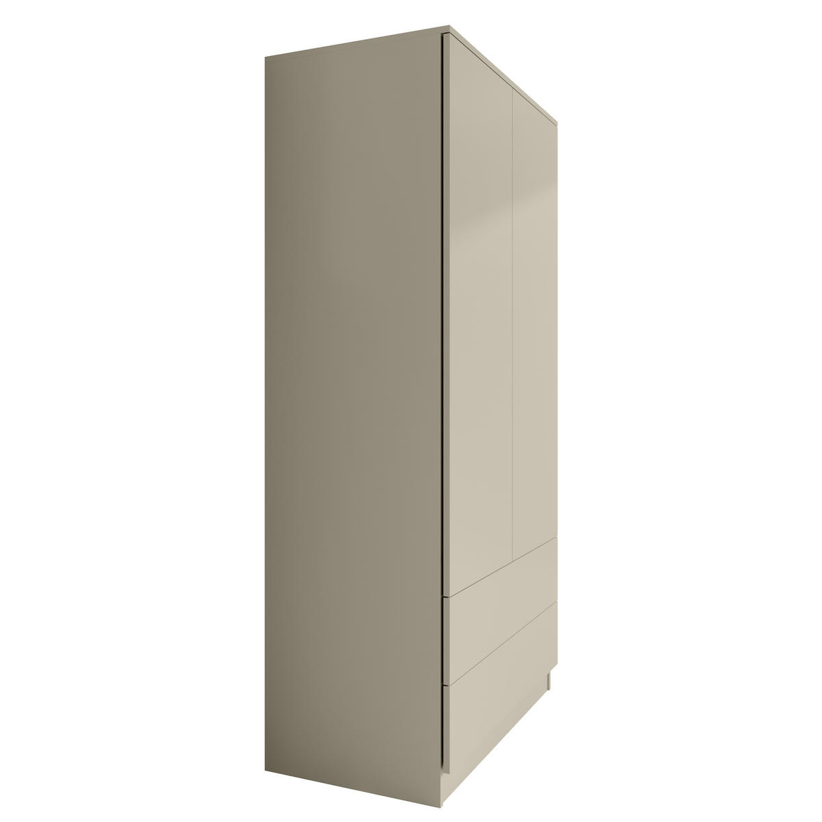 DREHTÜRENSCHRANK Look mit 2 Türen und Schubladen, 90 cm, Kaschmir - Kaschmir, Holzwerkstoff (90/180/50cm) - Beautysofa