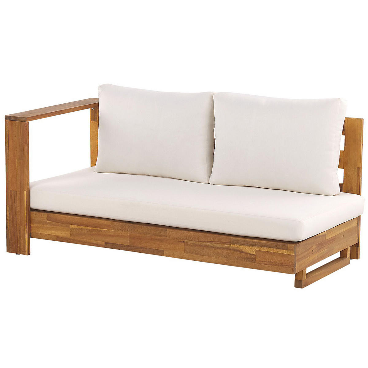 LOUNGE-SET 5-Sitzer hellbraun linksseitig Marettimo - Hellbraun, Holz - Beliani