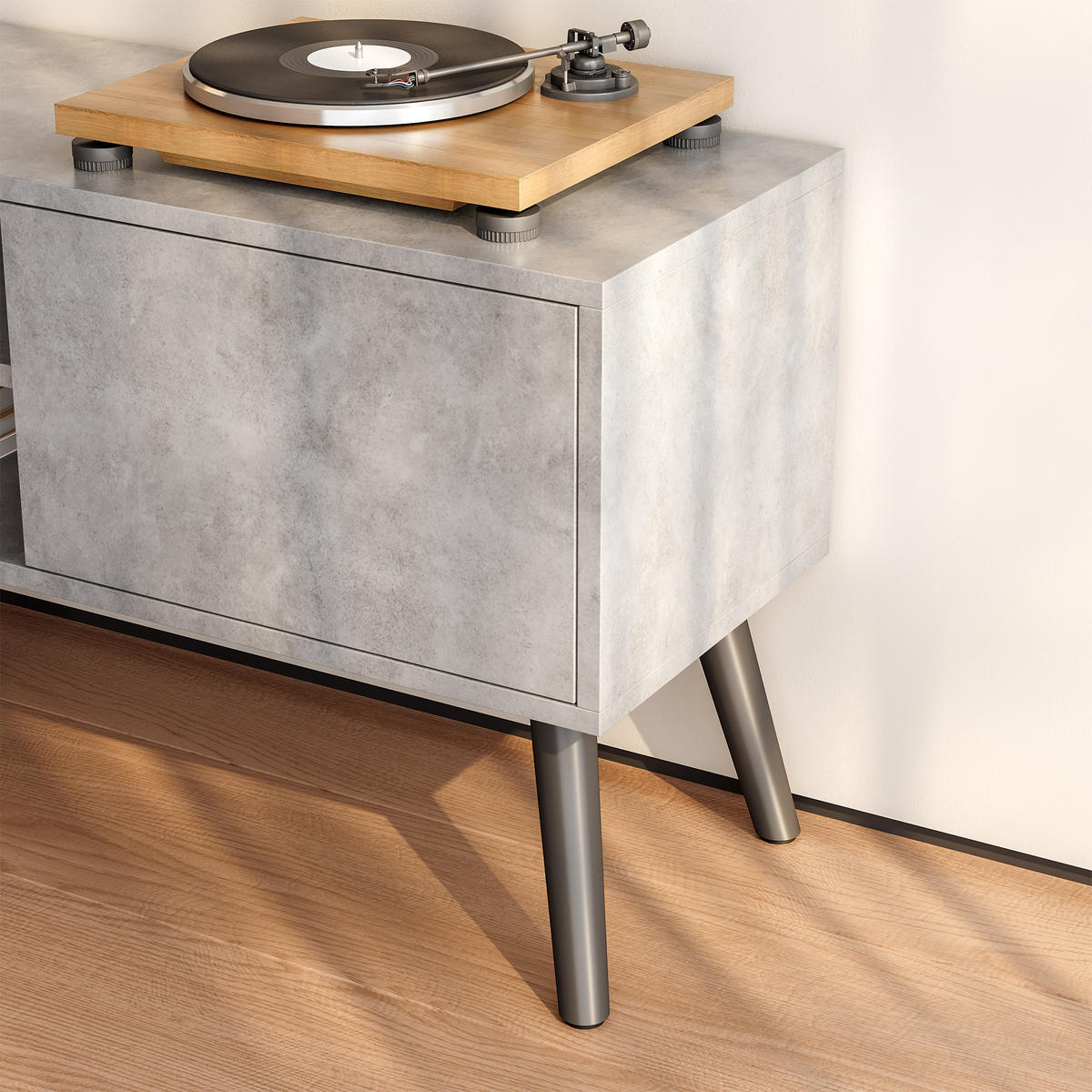 LOWBOARD Eskilstuna - Grau, Holz/Holzwerkstoff (120/46.5/29.5cm) - [en.casa]