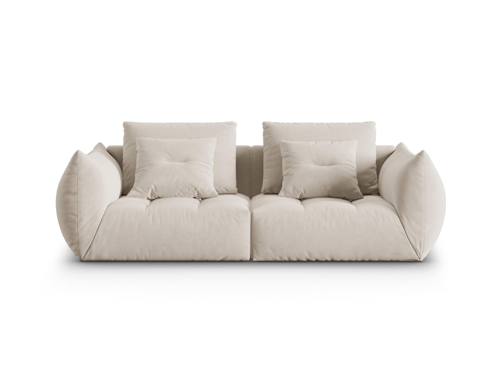 SOFA modular Bloom aus Samt ecru 3 Sitzplätze - Ecru, Textil (106/95/232cm) - Micadoni