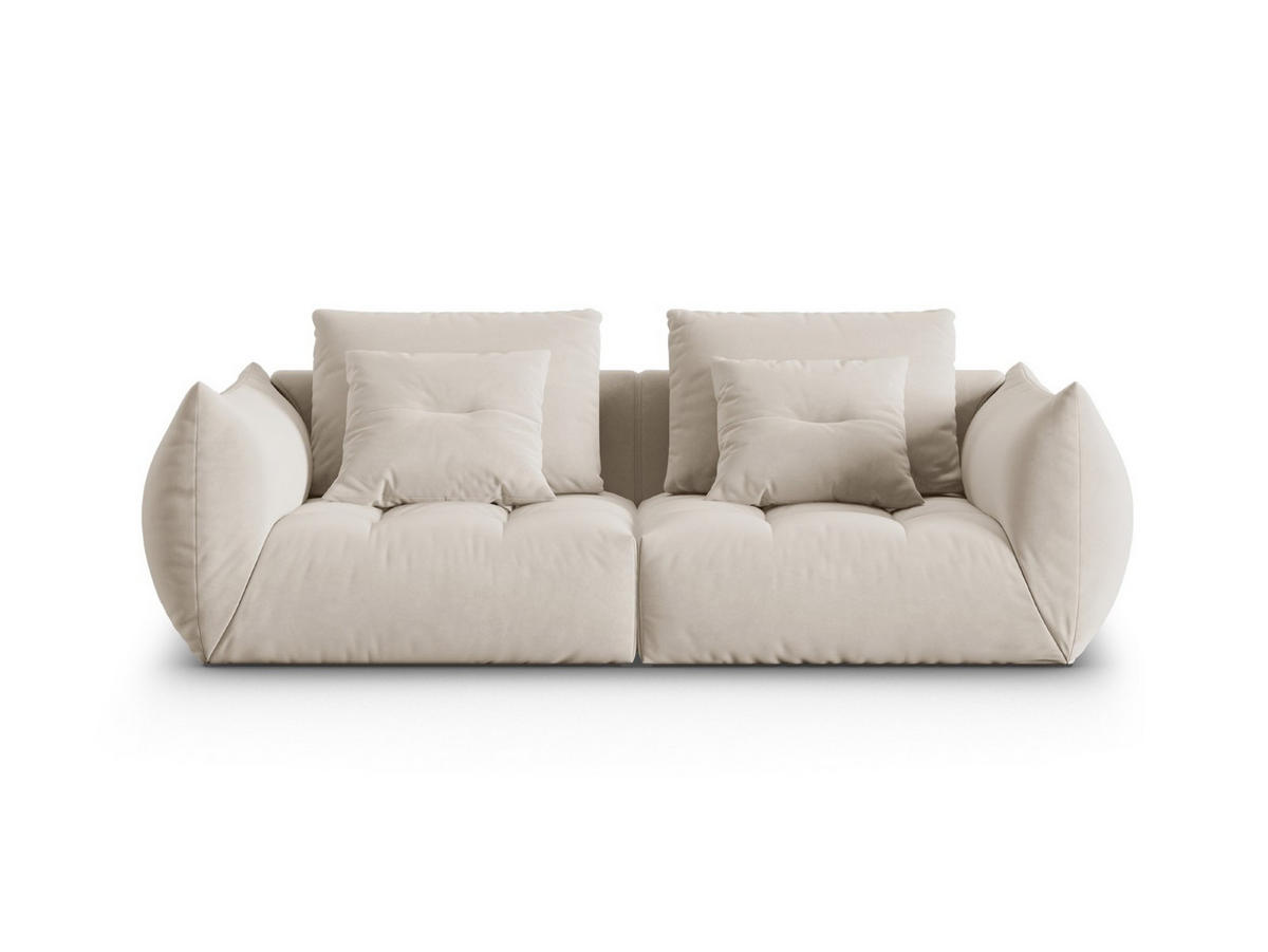 SOFA modular Bloom aus Samt ecru 3 Sitzplätze - Ecru, Textil (106/95/232cm) - Micadoni