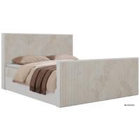 KONTINENTÁLNÍ POSTEL TRAVIT DUO 200/200 - Béžová Manšestr - Topper Visco - H3 - černá/béžová, textil/plast (200/200cm) - MKS