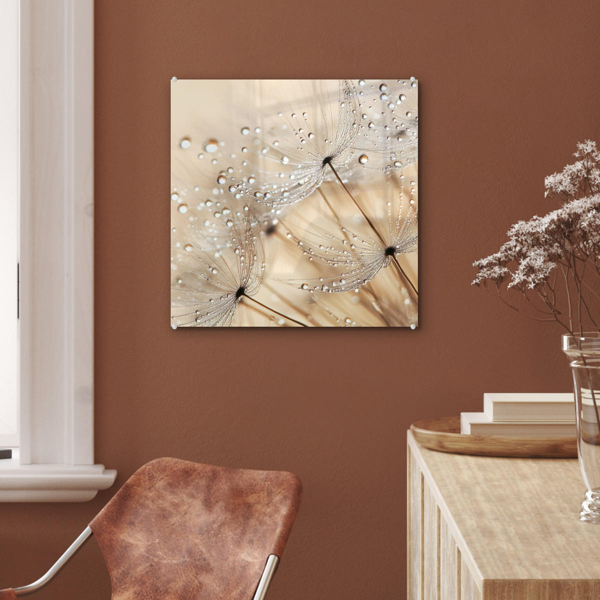 OBRAZ NA AKRYLOVOM SKLE Púpava - Abstraktné - Príroda - Béžová 50x50 cm - hnedá, sklo (50/50cm) - MuchoWow